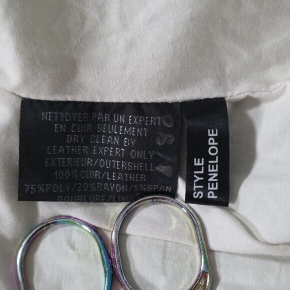 Bod & Christensen Jacket Women M Light Green Penelope Genuine Leather Moto Lined - Picture 12 of 16